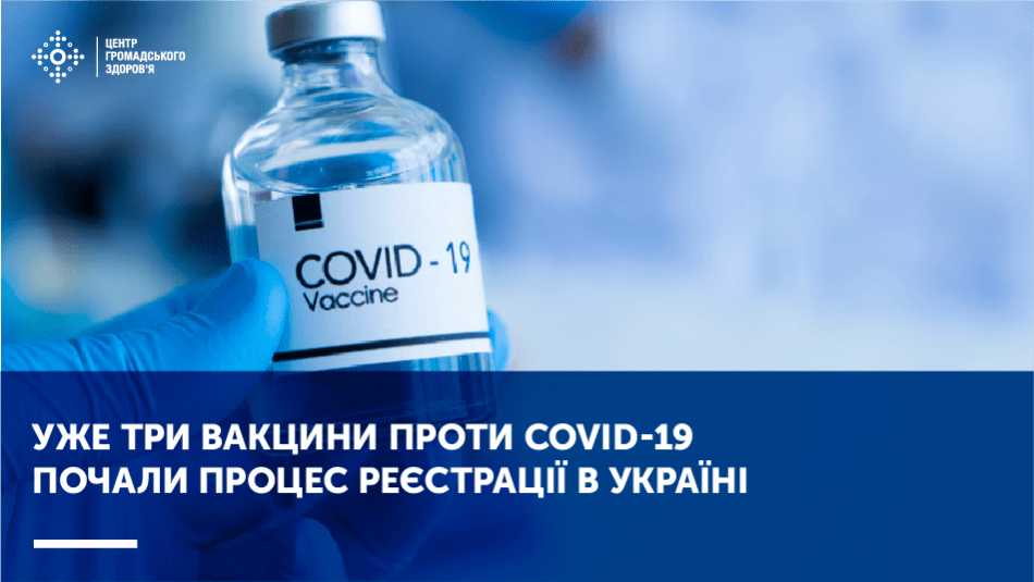 УЖЕ ТРИ ВАКЦИНИ ПРОТИ COVID-19 ПОЧАЛИ ПРОЦЕС РЕЄСТРАЦІЇ В УКРАЇНІ
